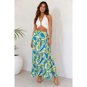 Joyous & Free Women's 3‎ In 1 Convertible Skirt XL Abstract Print Y2K Boho